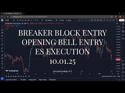 +50 pts Target | Opening bell entry on ES using Breaker block | 10.01.25