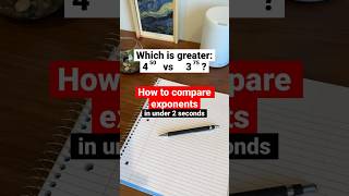 How to compare numbers with exponents quickly in under 2 seconds - math tips and tricks