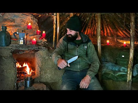Solo Overnight in survival cavern | Following animals path and getting lost in deep forest