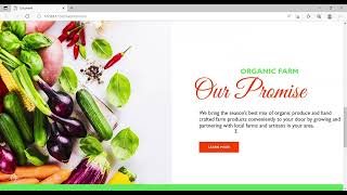 web design for vegetable selling website.