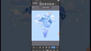 Blue ice cream drawing💙🍨 | #drawwithme | #handphonedrawing