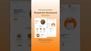 Restaurant Landing Page Using HTML CSS & JavaScript  #coding #webdesign #webdevelop #htmlcsstutorial
