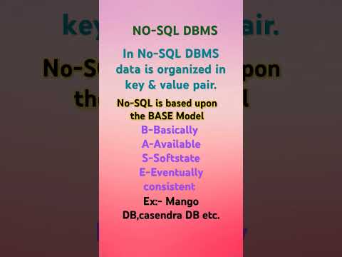 What is No-SQL DBMS? #nosql #dbms #shorts #basics