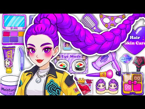 Paper DIY🎀 KPOP DEMON HUNTERS Rumi Hair Care + Skincare + Makeup 💄 BALLERINA Blind Bag Unboxing ASMR