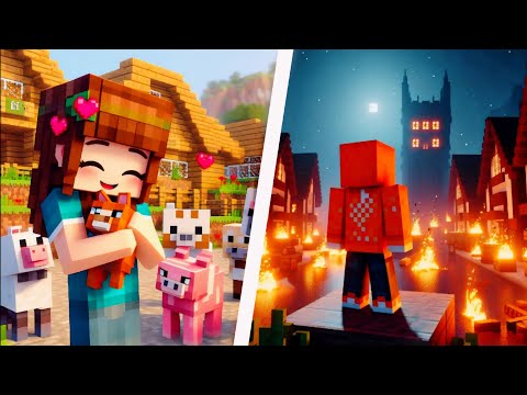 GIRLS VS BOYS MINECRAFT VILLAGE...