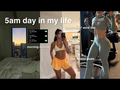 5AM DAY IN MY LIFE | *productive* work day, morning routine, new fitness goals & honest chats