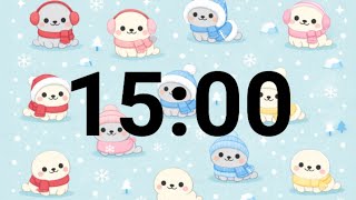 15-Minute Cute Winter Seal Timer ❄️ Cozy Focus Countdown