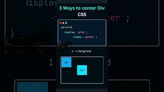 3 ways to Center div in CSS #shortsfeed #youtubeshorts #youtube #programming