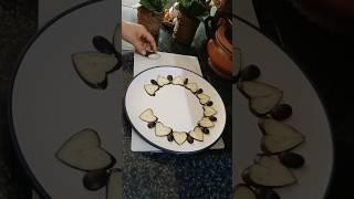Brinjal Heart Shape Design with Carving For Platting Decoration #shorts#shortvideo