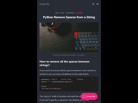 Python Remove Spaces from a String #shorts