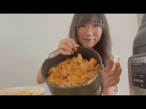 how to use Instant pot air fryer to cook fired chicken 如何用空气炸锅做无油炸鸡