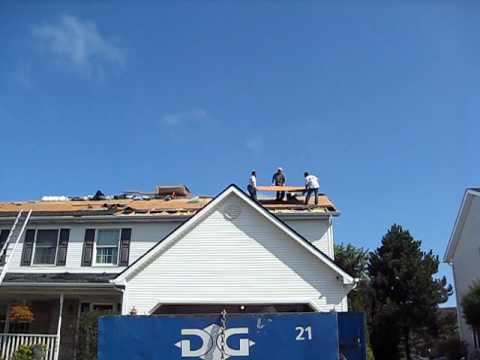Roofer almost wipes out a fellow worker