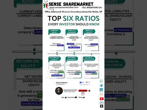 Top 6 Must-Know Ratios for Smart Investors!@SENSESHAREMARKET-Gaurav @cnbcawaaz