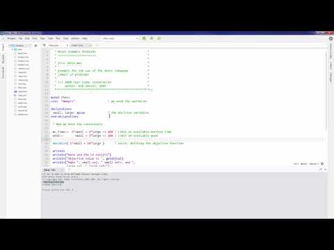 FICO® Xpress Mosel #3: Introduction to FICO® Xpress Workbench Development Environment