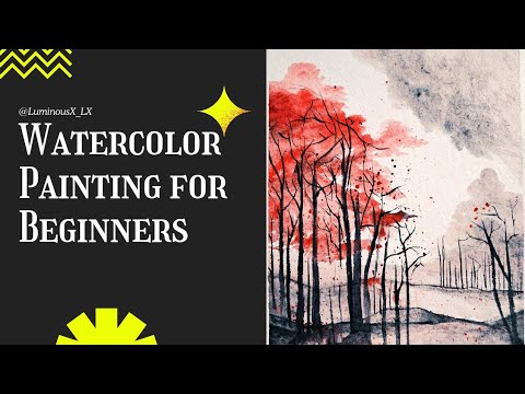 Red Maple Tree | Painting for Beginners | @LuminousX_LX
