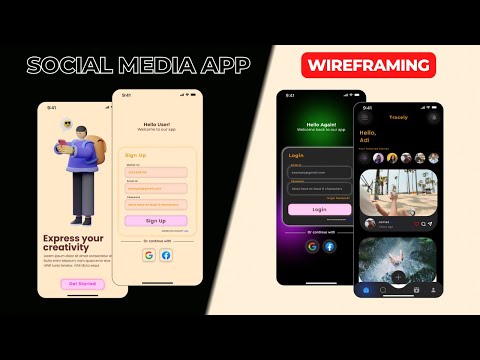 Social Media App UI Design In Figma - Trace with Adi | Wireframing
