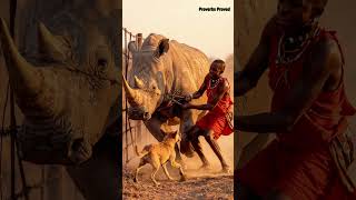 Unlikely Hero: Dog Saves Rhino from Danger #heroic #friendship #animalstories