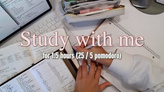 Cozy 90 Minute Study With Me (25/5 Pomodoro) | Real-Time Focus + No Talking