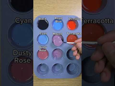 Color Mixing Experiment: Creating a Gradient" #shorts #satisfying #colors #mixingcolors