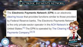 Electronic Payments Network 💲 BANKING & CREDIT TERMS 💲