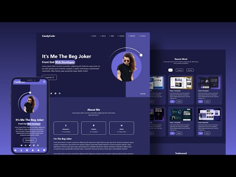 Build a completely responsive personal portfolio website using HTML CSS and JavaScript