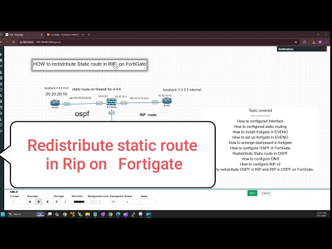 Day 11 | Redistribute Static route in Rip on Fortigate | Route redistribution | Route map