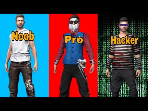 NOOB vs PRO vs HACKER - GARENA FREE FIRE | Saugaat