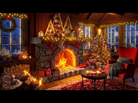 Instrumental Christmas Music in a Cozy Christmas Ambience | Crackling Fireplace to Relax and Enjoy