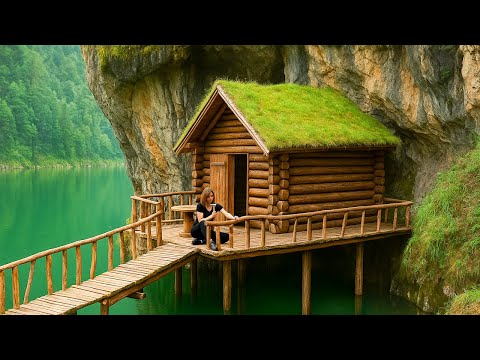 Full Video: 45 days of the girl building a log cabin, hunting and cooking in the rain forest