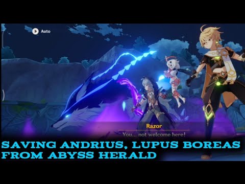 Saving Andrius, AKA Lupus Boreas from Abyss Herald | Fight Scene | Genshin Impact | MHS