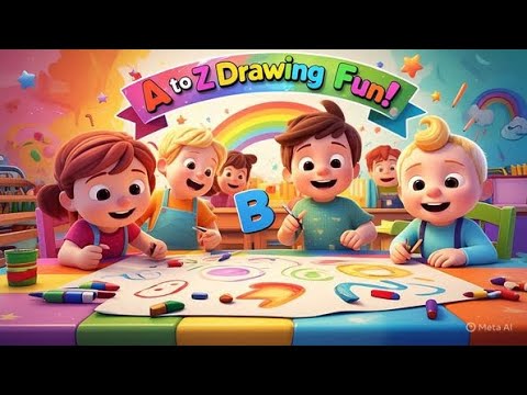 A to Z Drawing Fun! Alphabet Rhyme for Kids | Learn Letters with Art & Colors