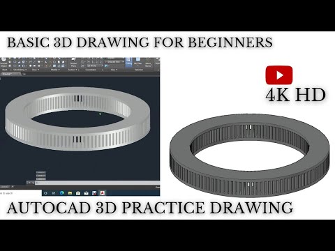 AutoCAD 3D Practice Drawing tutorial for beginners | AutoCAD 3D Mechanical Engineering drawing