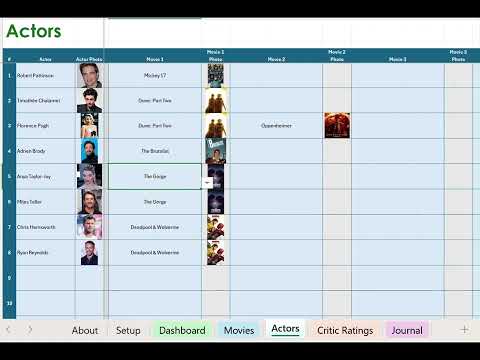 Movie Tracker - Excel