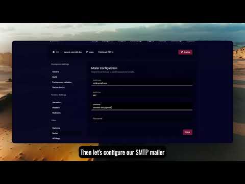 Configure SMTP Mailer for transactional emails on Stormkit
