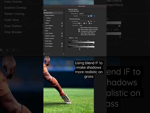 Use Blend IF for floor shadows