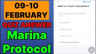 Marina Protocol Quiz Answer 09 February | Marina Protocol Today Answer | Marina Protocol Daily Quiz