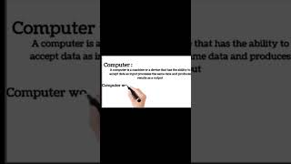 very basic definition of computer #computer #basic #learncomputer watch till end
