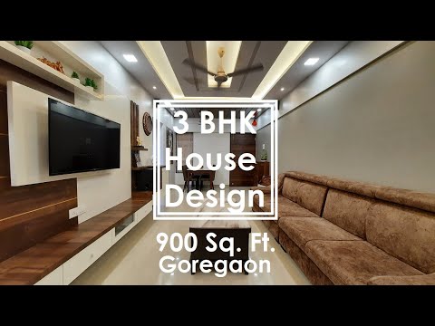 "3 BHK House Design 900 Sq. Ft., Goregaon, Mumbai" by CivilLane.com