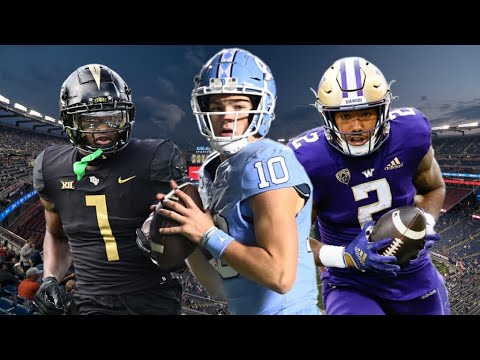 Drake Maye throwing to Ja’Lynn Polk and Javon Baker