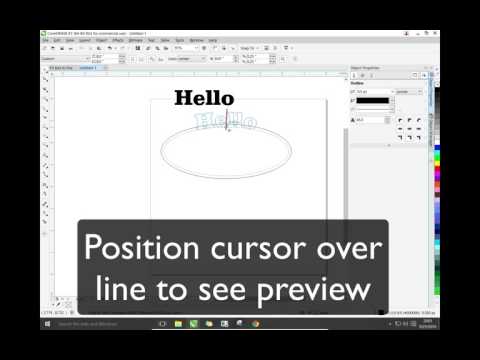 CorelDraw X7 Add text to Path - shape