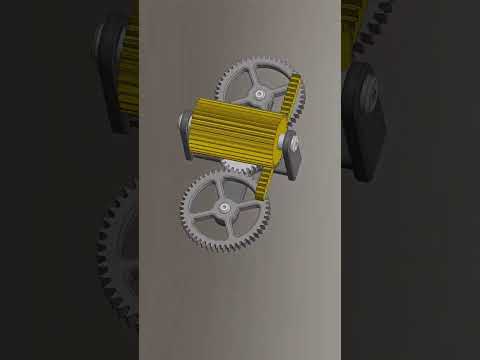 Gear Mechanism with 2 gear #gear #mechanic #mechanism #system