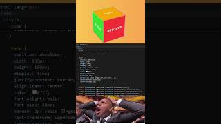 3D rotating cube with colorful animated faces and CSS-only magic #animation#3dcube#htmlcss#shorts