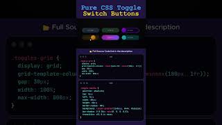 :🎛️ Toggle Button Animation | Pure HTML & CSS | Smooth ON/OFF Switch Effect ✨ #shorts