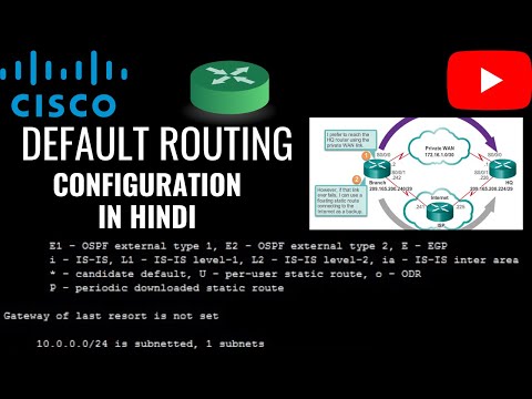 Default Routing Configuration in Hindi-Cisco Packet tracer.