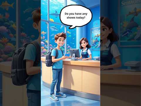 Get tickets for the aquarium show | English Conversation #english #englishgrammar #shorts