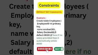 DEFAULT Constraint in SQL | 1-Minute Shortcut to Master It! #DefaultConstraint #SQLShorts #SQL