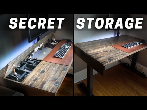 DIY - The CLEANEST desk set-up/build ever! Space saver hidden storage and wireless charging!