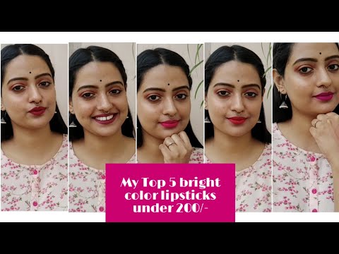 Top 5 Bright color lipsticks under 200/- | Festive collection of #2020