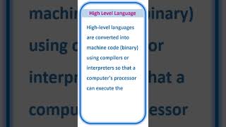What is a High Level Language | Class 11 | Sarita's Teachdesk