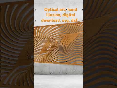 Optical art, hand illusion, digital download, svg, dxf, pdf, emf,STL,png,jpg,eps- laser cut, wall.